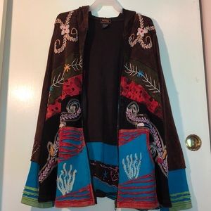 100% cotton bohemian hippie zip up hoodie